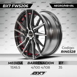 RINES BX7 FW5 15 4X100X108/ ET 35/ CB 73.1/ NEGRO MB+IRL