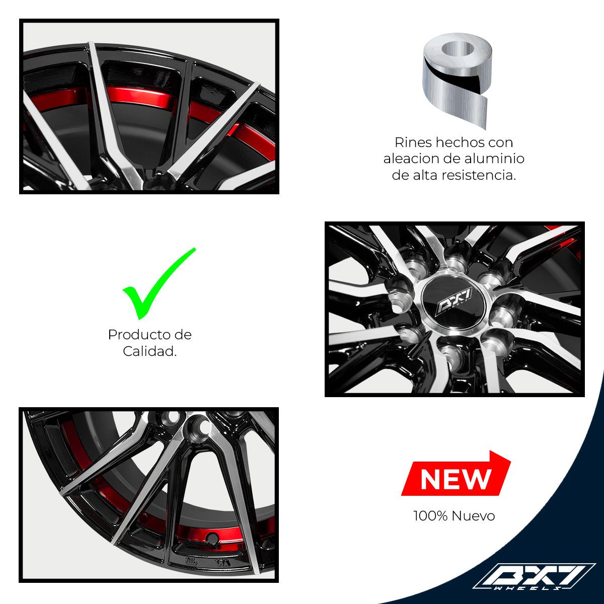 RINES BX7 FW5 15 4X100X108/ ET 35/ CB 73.1/ NEGRO MB+IRL