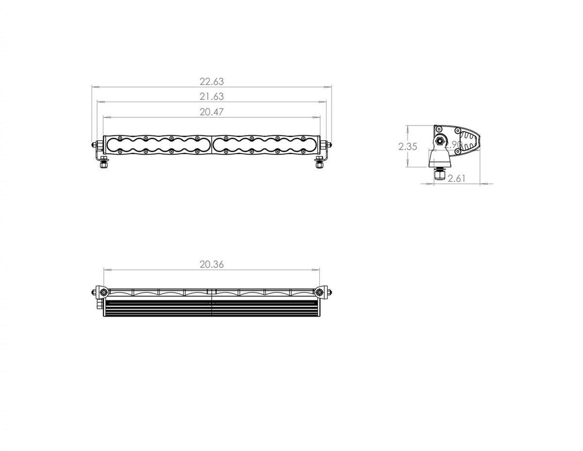 BARRA LED RECTA BAJA DESIGNS 20"/ S8 UNIVERSAL/ SPOT- CLEAR