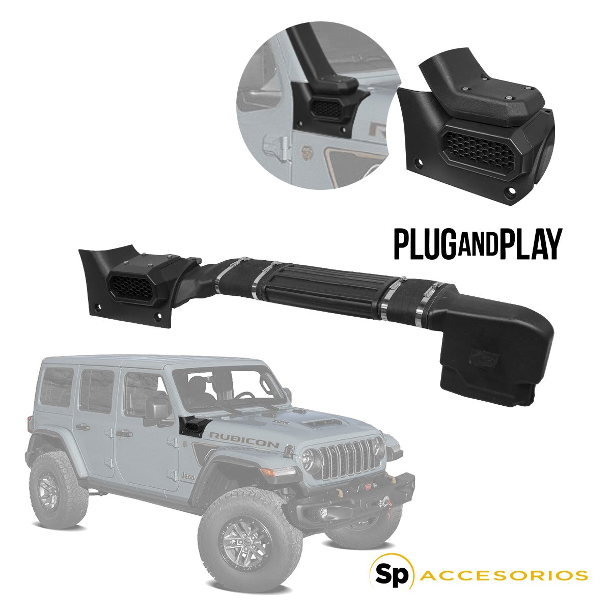 SNORKEL TIPO RUGGED PARA JEEP WRANGLER JL 2018-2024