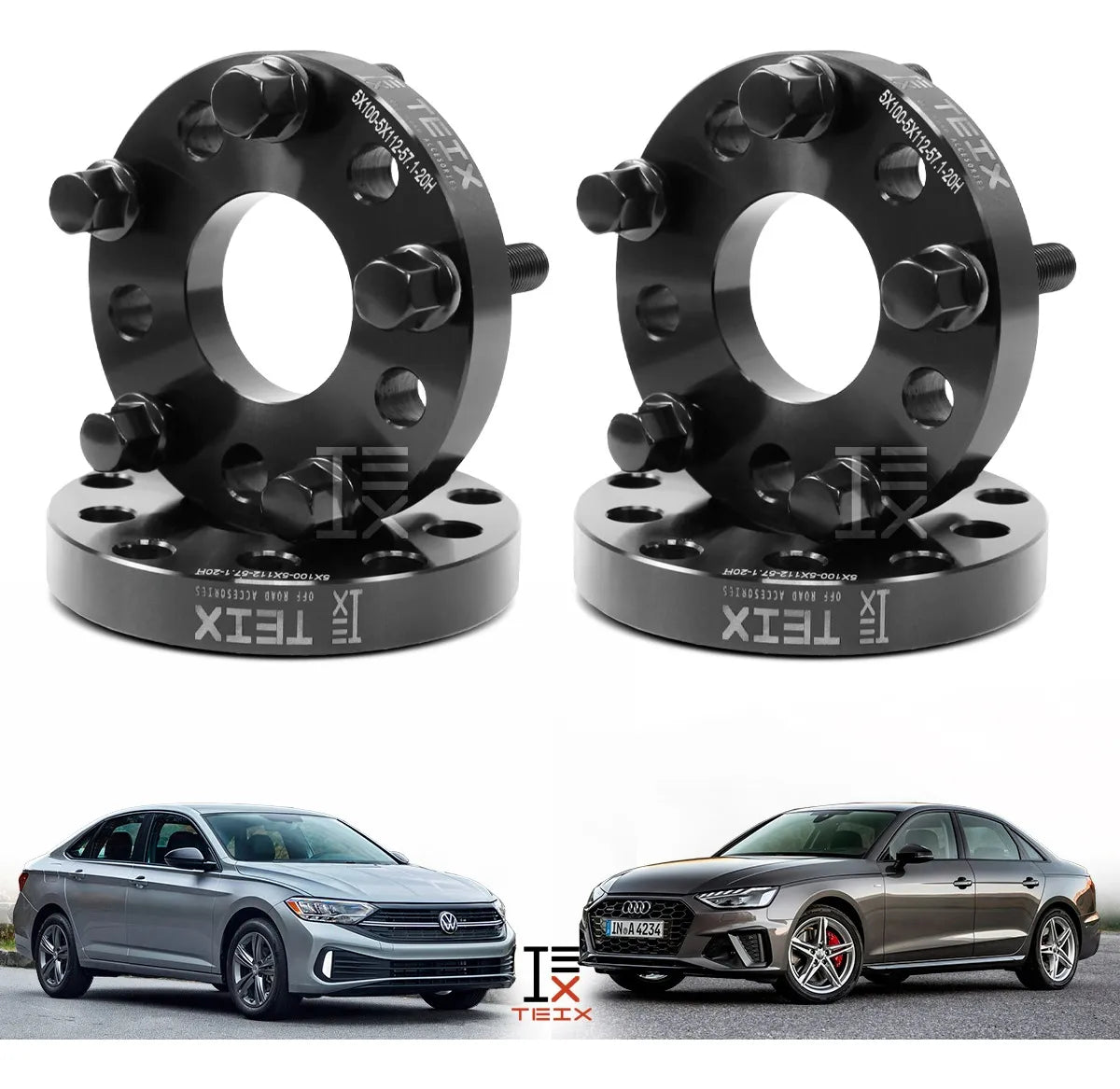 Kit Espaciadores 5/100 5/112 Cb57.1 20mm Vw Audi Seat Llanta
