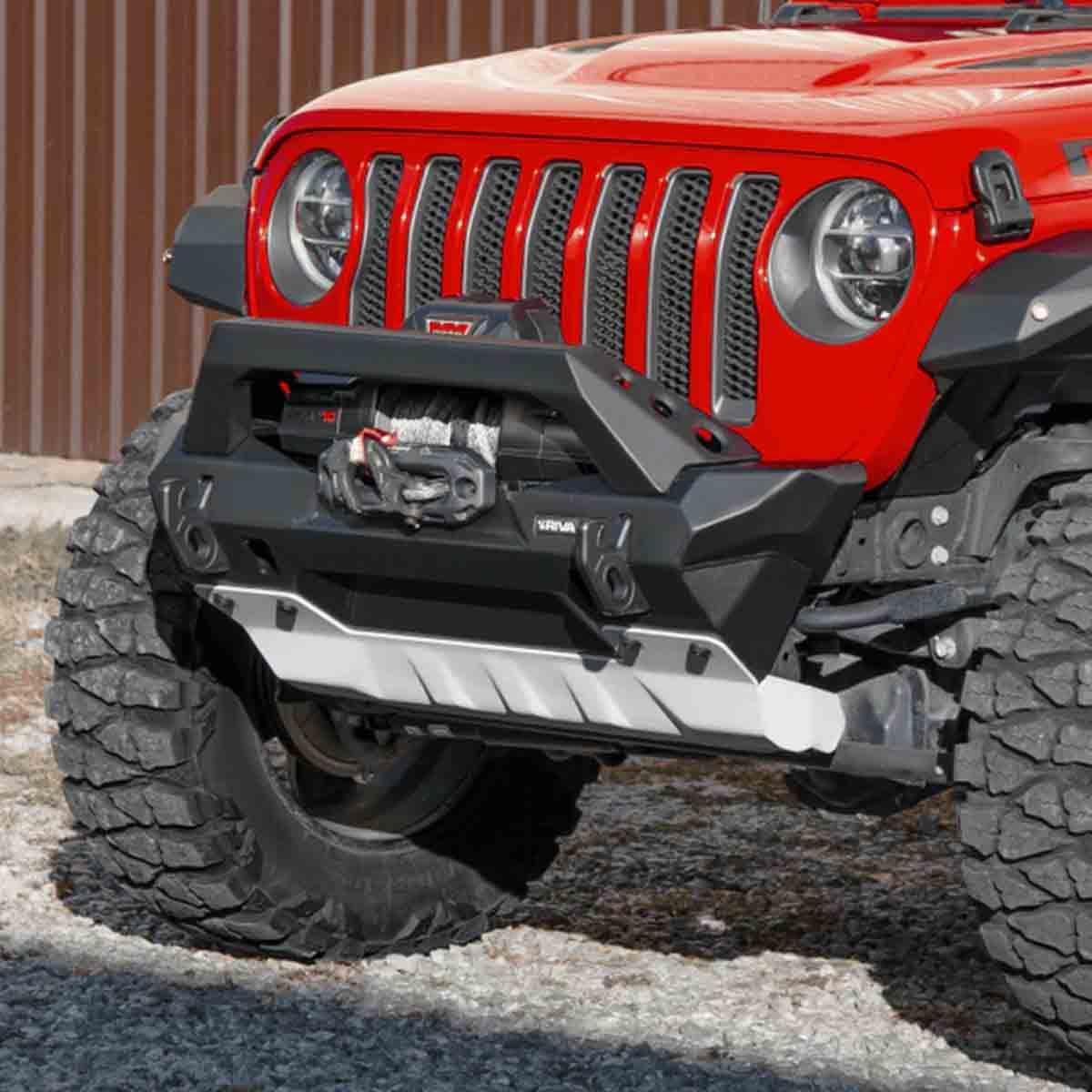 DEFENSA DELANTERA DE ALUMINIO RIVAL PARA JEEP WRANGLER JL JK Y GLADIATOR EXCEPTO MOJAVE