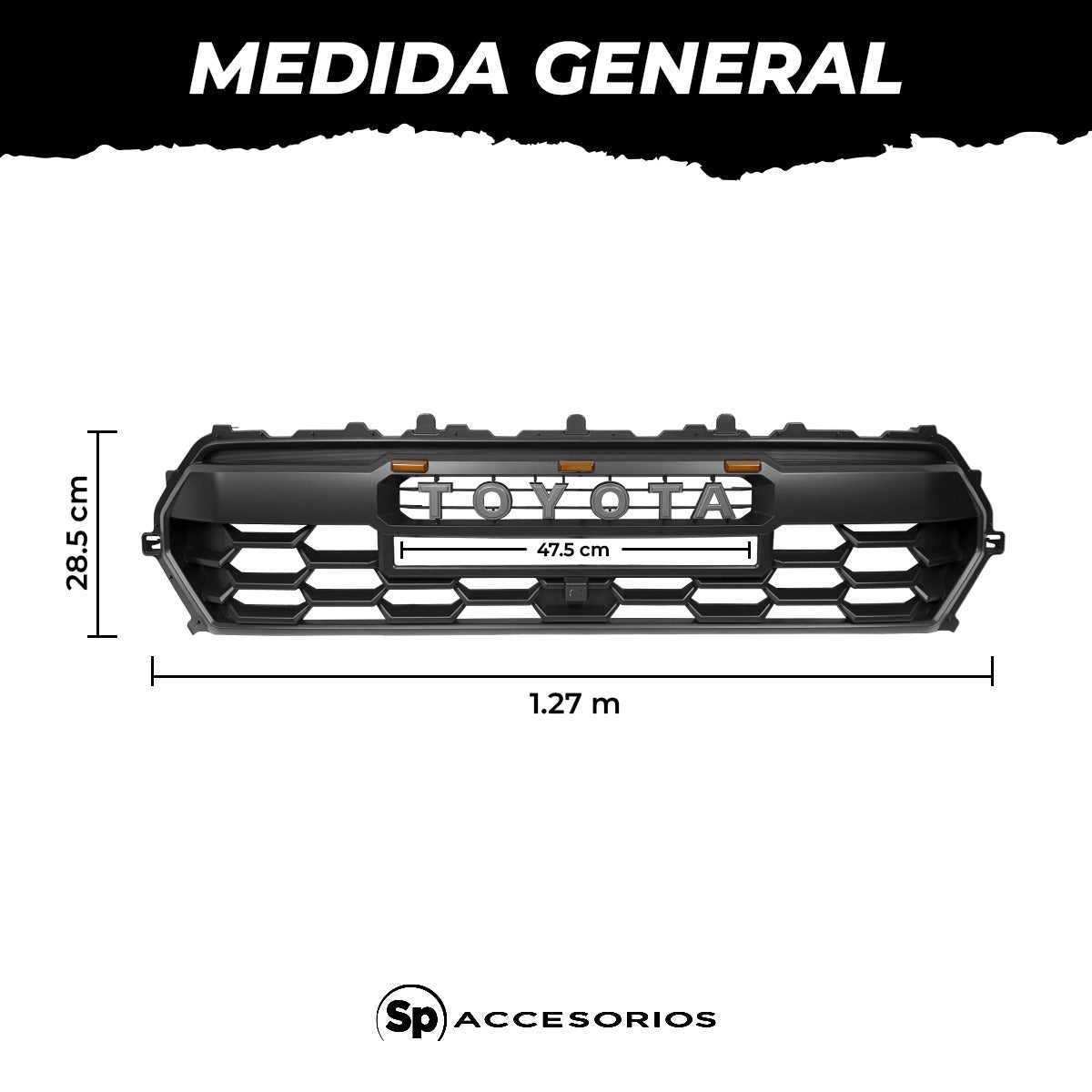 Parrilla Tacoma Trd Pro Con Barra LED y 3 LED Ambar Para Toyota Tacoma 2024 AL 2030 Nueva Linea