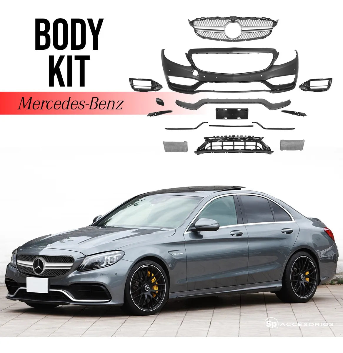 Body Kit Estético Tipo C Class-a C63 De Conversión Amg 2021+