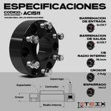KIT ESPACIADORES 2" 6/139 LLANTA CB 78.1MM 14X1.5