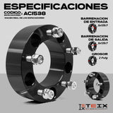 KIT ESPACIADORES 2"  5X139.7 LLANTA CB108 12X1.25