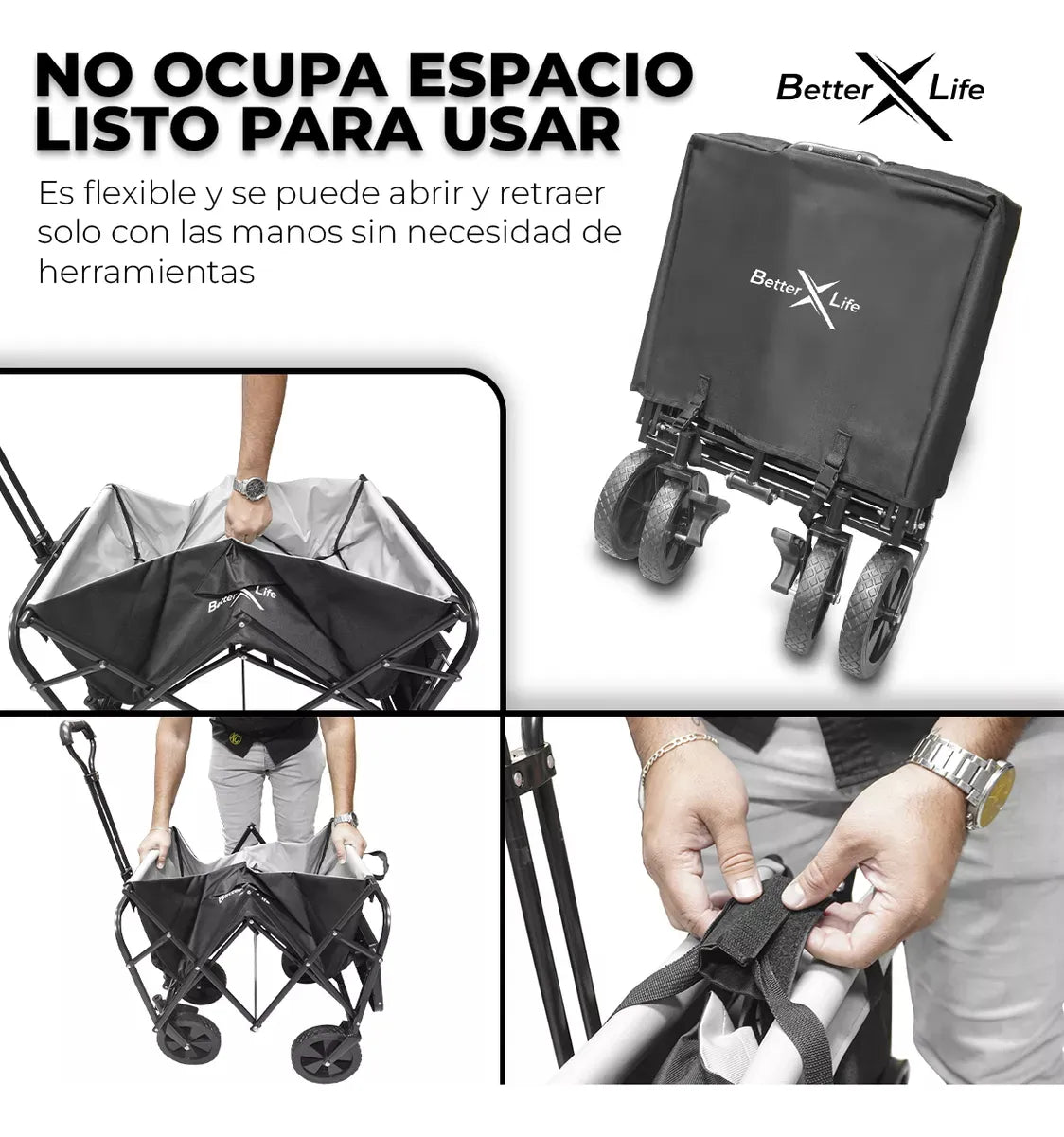 Carrito Plegable Para Exteriores Portátil Transportar 100kg