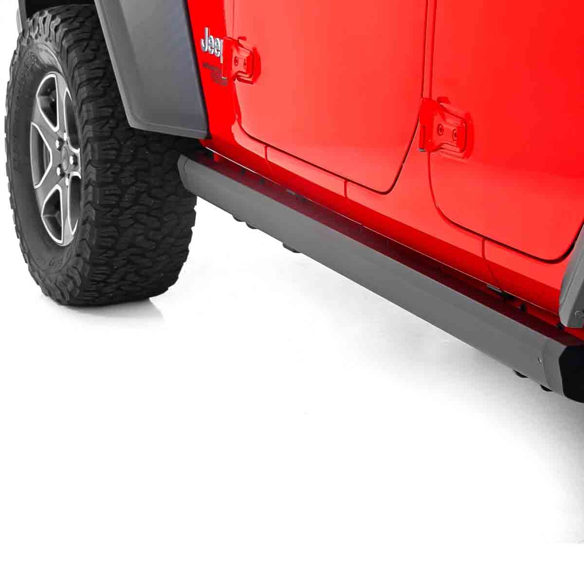 ESTRIBOS ELECTRICOS ROUGH COUNTRY PARA JEEP WRANGLER JL 18 - 24 (4 PUERTAS)