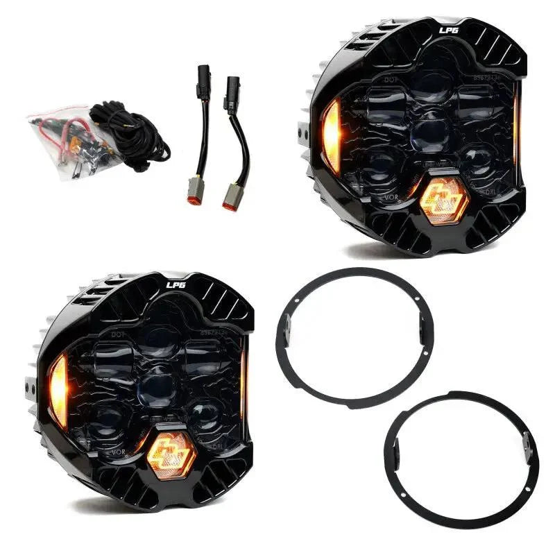 SET DE FAROS LED BAJA DESIGNS LP6/ JEEP WRANGLER JK 2007-2018/ AMBAR