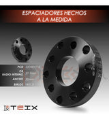 Kit Espaciadores 5/100 5/112 Cb57.1 20mm Vw Audi Seat Llanta