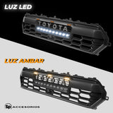Parrilla Tacoma Trd Pro Con Barra LED y 3 LED Ambar Para Toyota Tacoma 2024 AL 2030 Nueva Linea