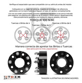 KIT ESPACIADORES PARA Ford Ranger 84-2011/ Ford Explorer 90-2010/ Ford Explorer Sport Track 2001-2010/ Jeep Cherokee XJ 84-2001/ Jeep Wangler YJ 87-95/ Jeep Wangler TJ 97-2006/ Dodge Nitro 2007-2012/ 2"  5/114.3 LLANTA CB 71.5MM 1/2"X20