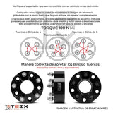 KIT ESPACIADORES 1.5" 5/114.3 LLANTA CB71.5MM 1/2"X20 RANGER 1984-2011, EXPLORER SPORT TRAC 2001-2010, WRANGLER TJ 1997-2006, NITRO 1990-2012, EXPLORER 1991-2010