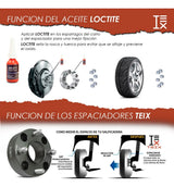 Espaciador Teix Gris 4x130 78.6mm 14x1.5 2 Ceja Vocho 80-03