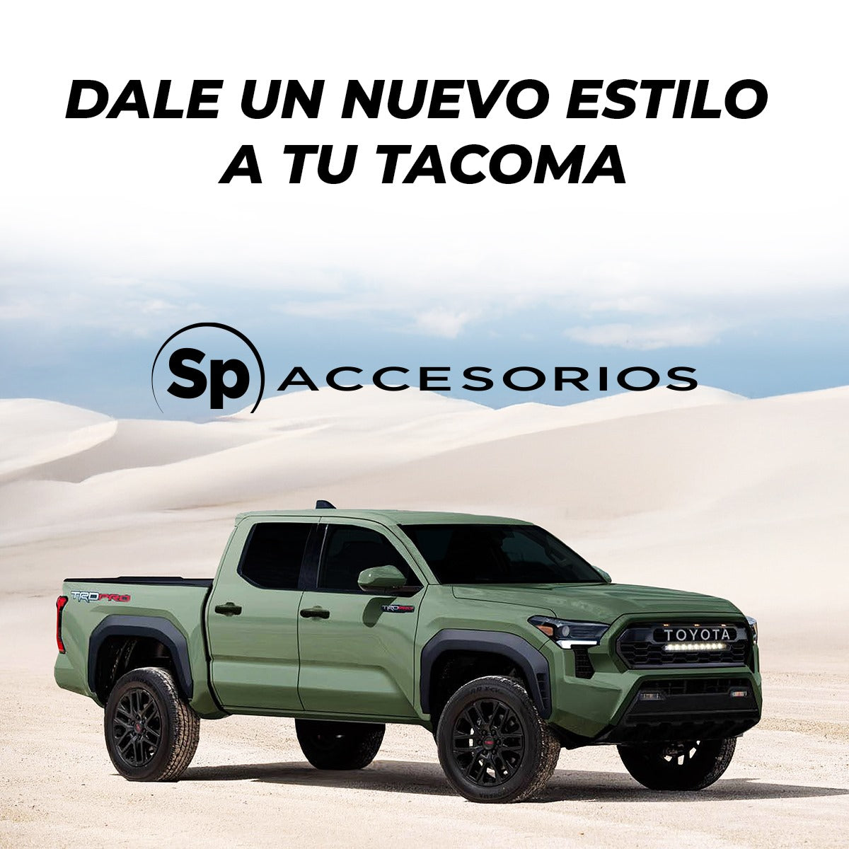 Parrilla Tacoma Trd Pro Con Barra LED y 3 LED Ambar Para Toyota Tacoma 2024 AL 2030 Nueva Linea