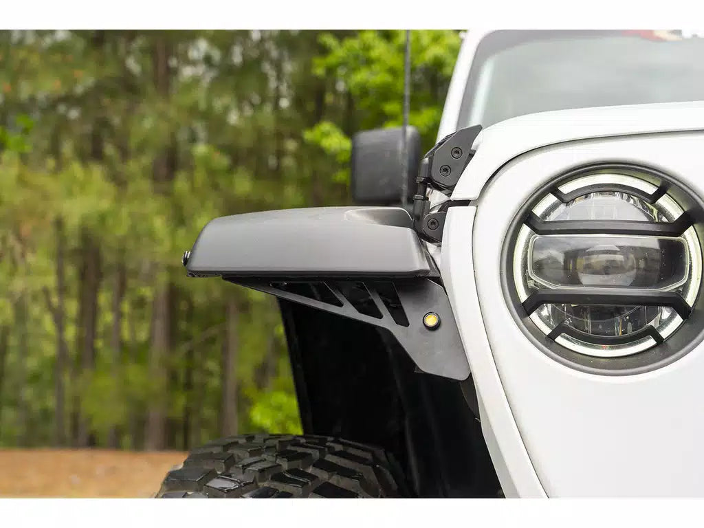 SET DE SOPORTES DE CORTE RUGGED RIDGE CON DRL PARA CANTONERA/ JEEP GLADIADOR-WRANGLER JL OVERLAND SAHARA SPORT 2020-2023