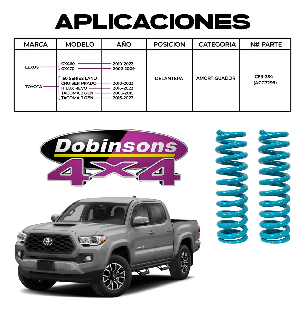 Par De Resortes Delanteros Dobinsons Para Landcrusier-hilux