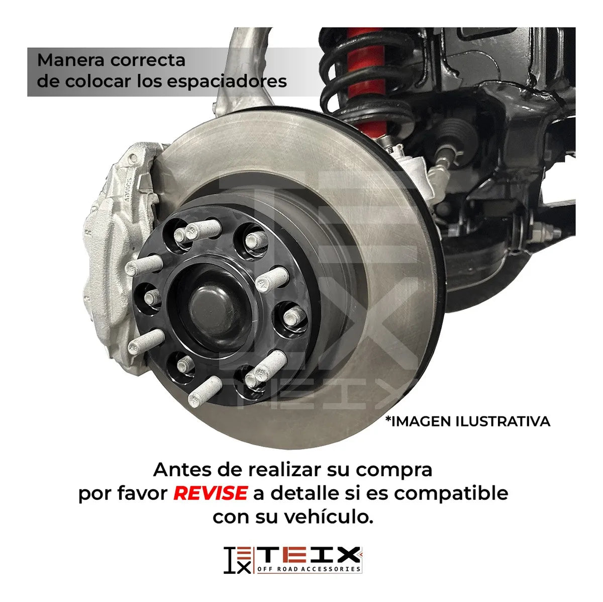 KIT ESPACIADORES PARA Ford Ranger 84-2011/ Ford Explorer 90-2010/ Ford Explorer Sport Track 2001-2010/ Jeep Cherokee XJ 84-2001/ Jeep Wangler YJ 87-95/ Jeep Wangler TJ 97-2006/ Dodge Nitro 2007-2012/ 2"  5/114.3 LLANTA CB 71.5MM 1/2"X20