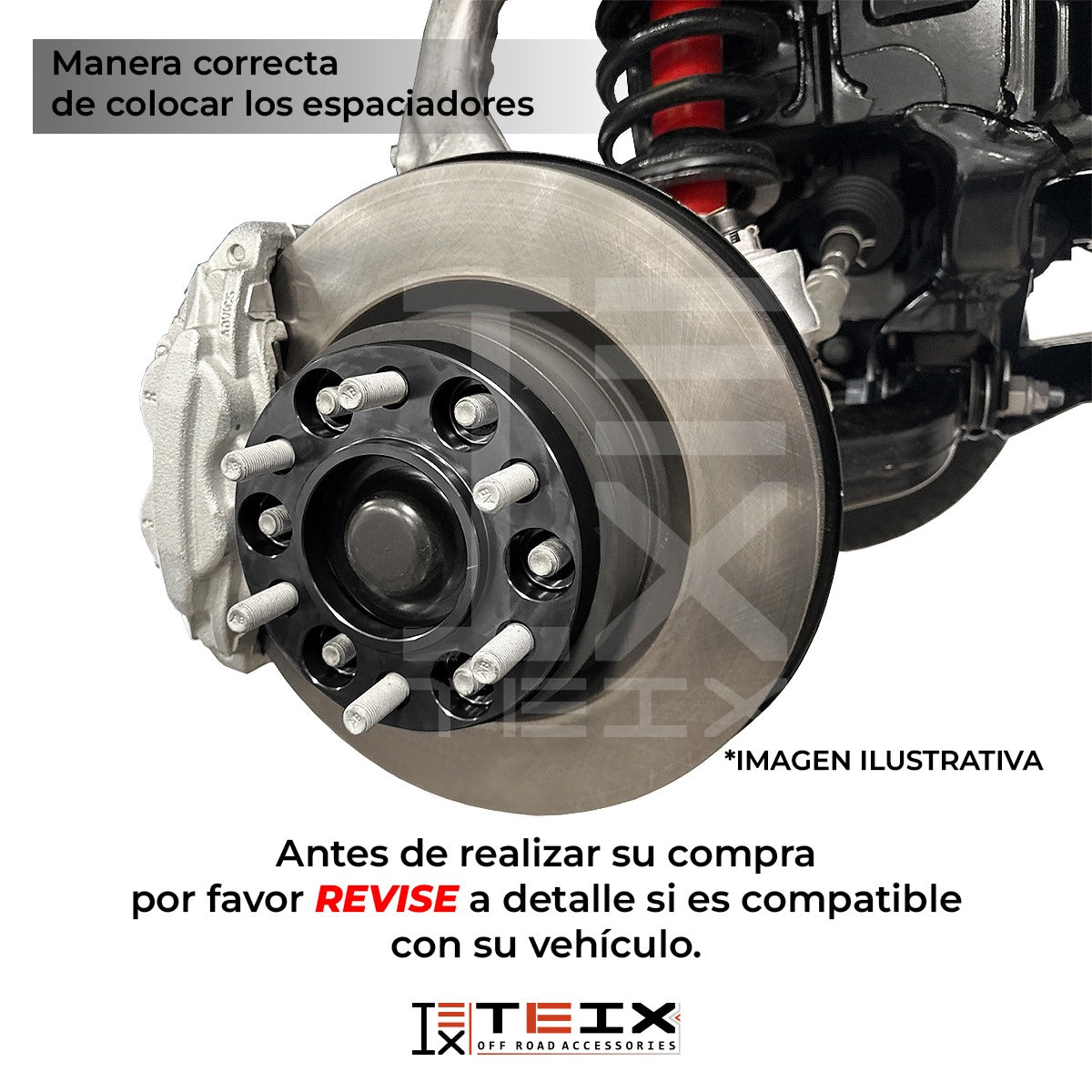 KIT ESPACIADORES 1" 6X114 LLANTA  PARA NISSAN NP300 FRONTIER 2016 - 2022  CB66.1MM 12X1.25