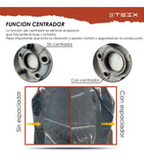Espaciador Teix Gris 4x130 78.6mm 14x1.5 2 Ceja Vocho 80-03
