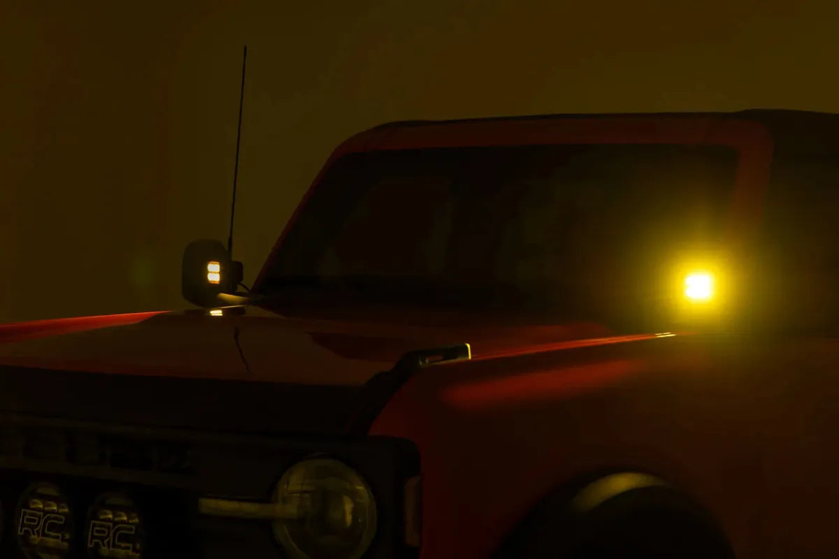 Par De Faros Modulo Led Ámbar Para Vehiuclos 4x4 Rough