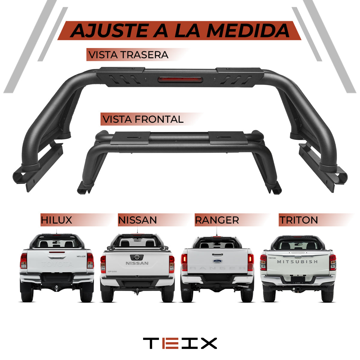 ROLL BAR TEIX XR NP300 HILUX RANGER L200