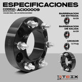 KIT ESPACIADORES 1.5" 6/139 CB 100.3MM 12X1.25