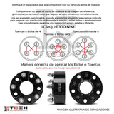 KIT ESPACIADORES 1.5" 5/120.65 CB 70.3MM 12X1.5