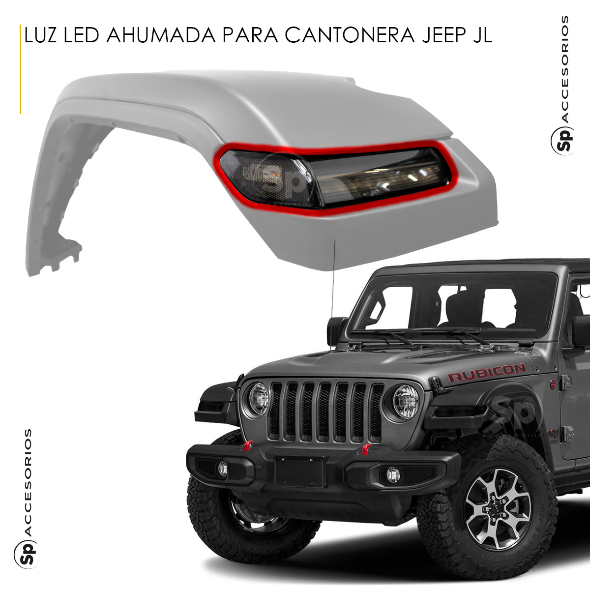 LUZ LED DE CANTONERA DIRECCIONAL AHUMADA DRL JEEP WRANGLER JL 2018-2024