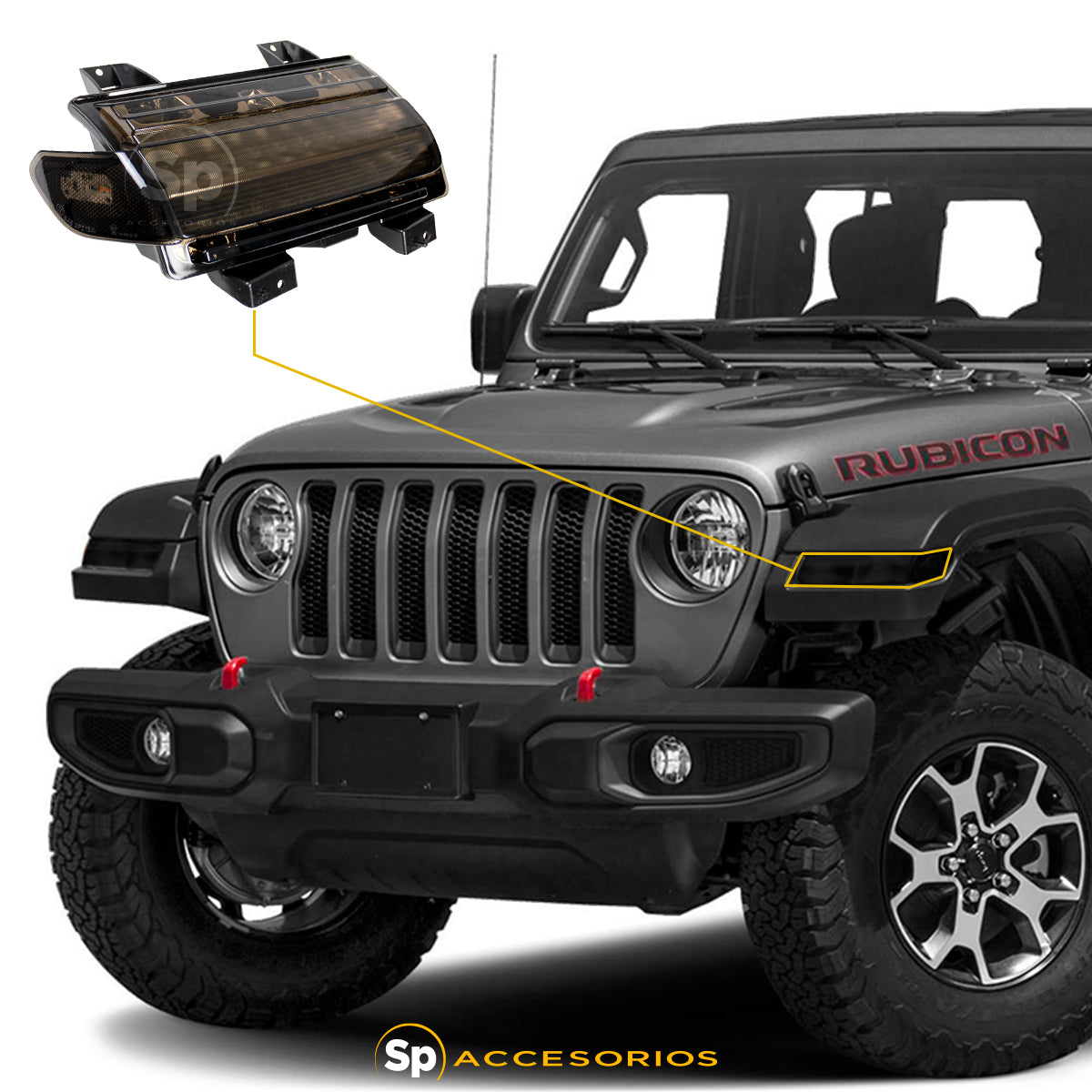 LUZ LED DE CANTONERA DIRECCIONAL AHUMADA DRL JEEP WRANGLER JL 2018-2024