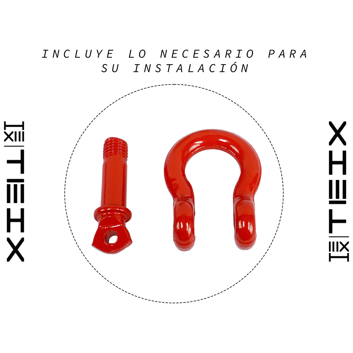 GRILLETE ANILLO EN D 1/2" TEIX ROJO