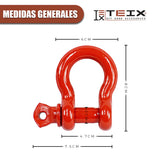 GRILLETE ANILLO EN D 1/2" TEIX ROJO