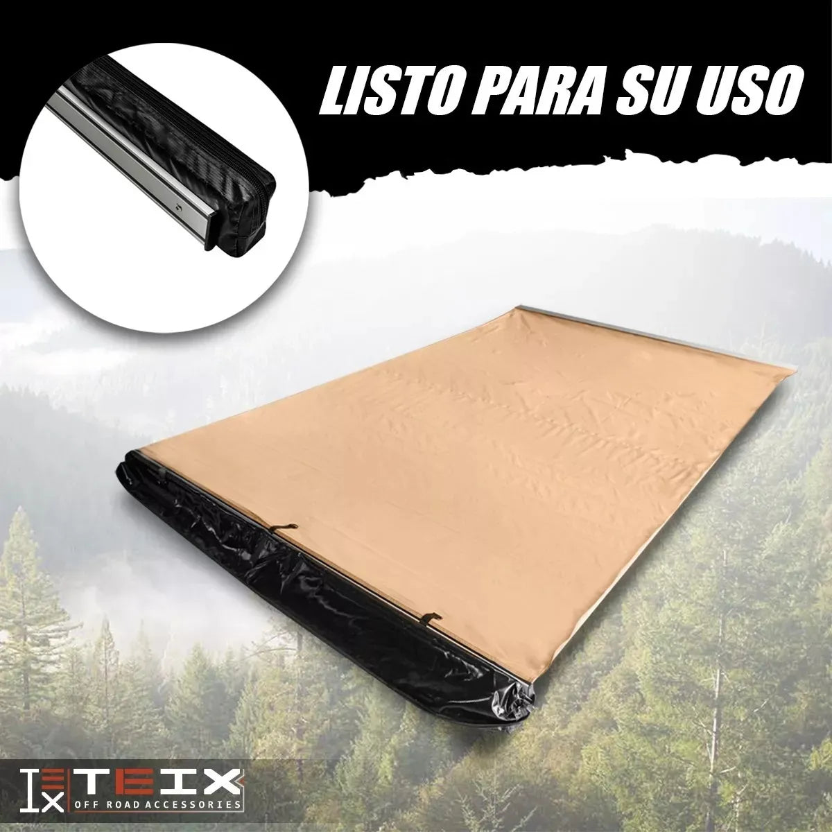 Toldo Lateral Retráctil Para Camioneta Teix Aluminio Pvc