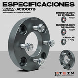 Adaptador Gris Vocho 4x130 A 4x100 Teix 4 Birlos