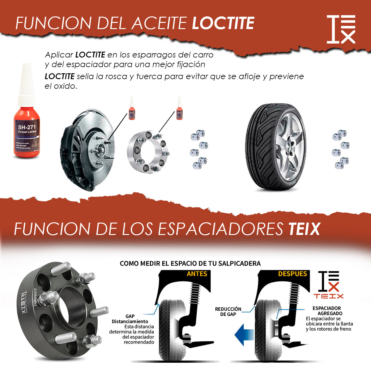 Espaciadores Teix Gris 6x130 74.6mm 14x1.5 Chevrolet S10 Max