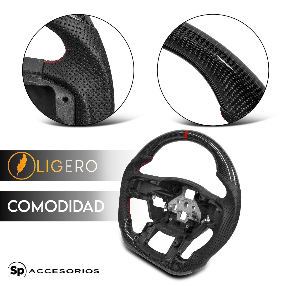 VOLANTE DE FIBRA DE CARBONO/ FORD LOBO F-150 RAPTOR 2016 2020