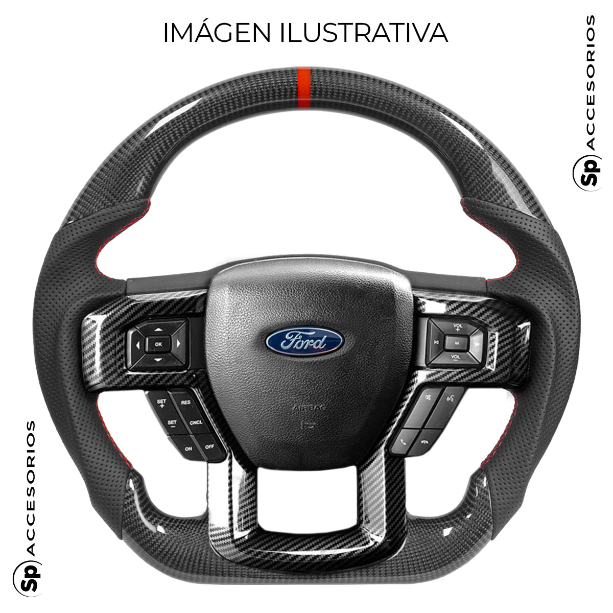 VOLANTE DE FIBRA DE CARBONO/ FORD LOBO F-150 RAPTOR 2016 2020