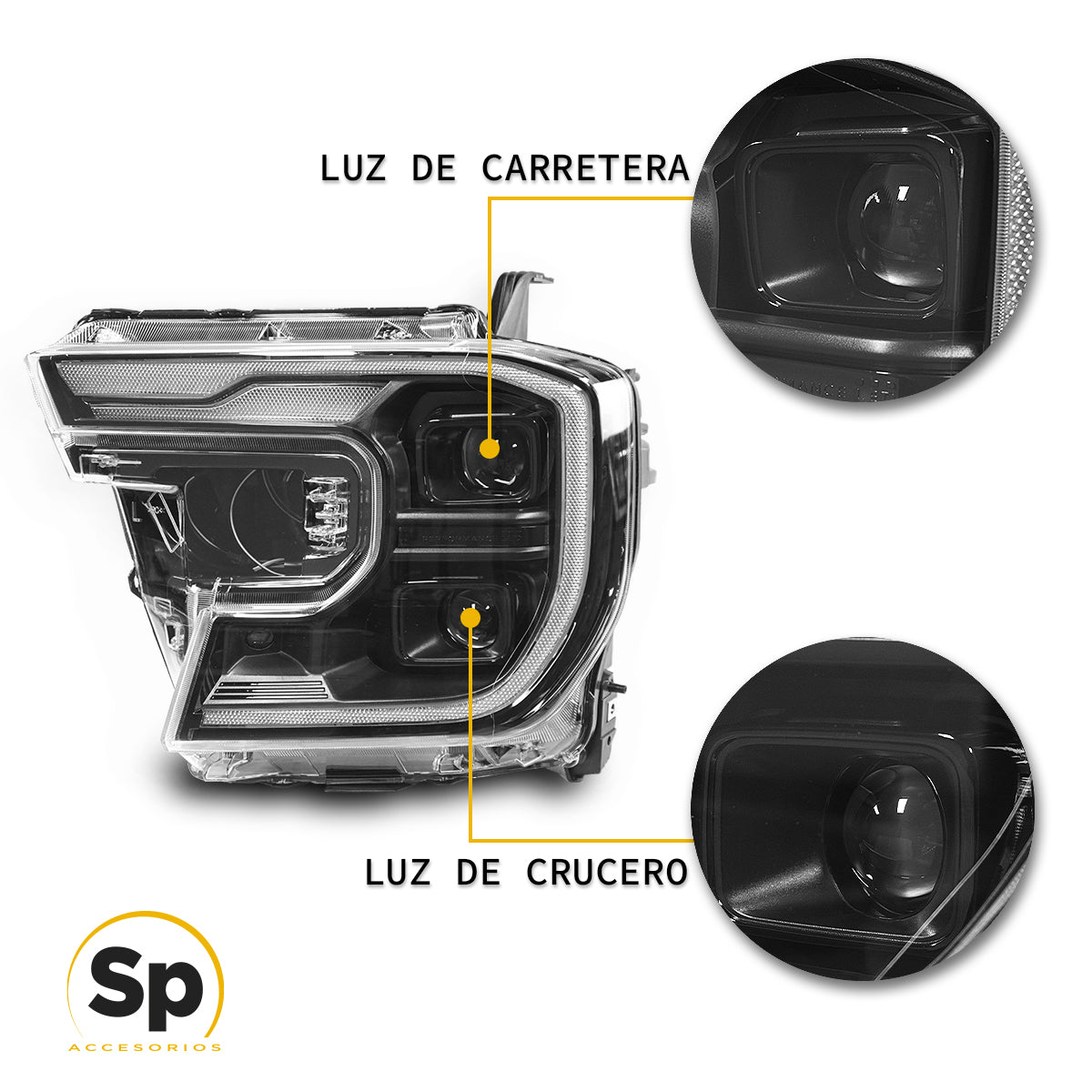 PAR DE FAROS PRINCIPALES LED TIPO RAPTOR PARA FORD RANGER T9 XL XLS ...