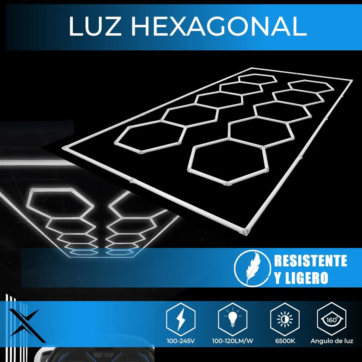 Luz Para Techo Hexagonal Industrial 656w 483.5x244.7cm