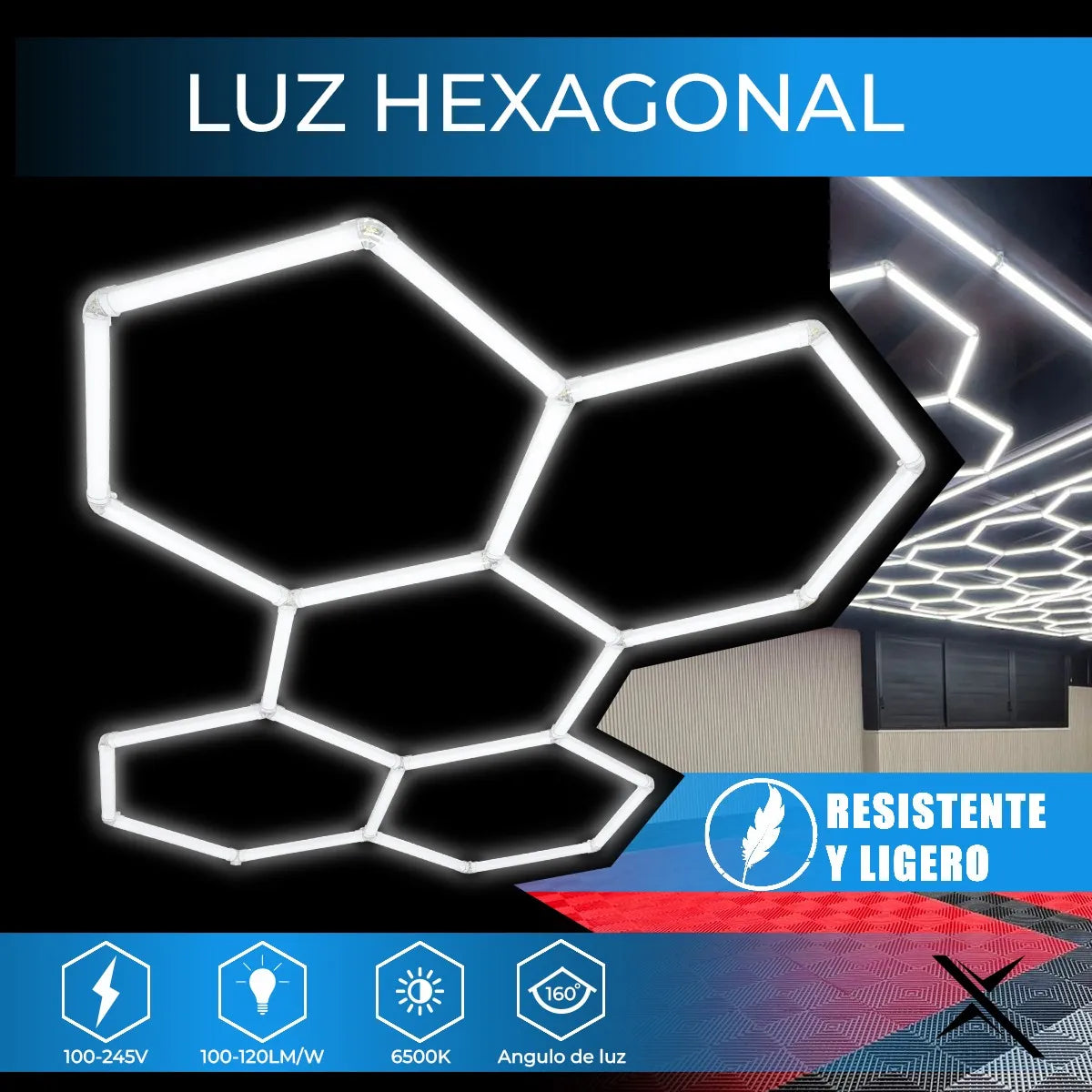 Luz Para Techo De Panel Hexagonal De 696w 483.5x244.7cm