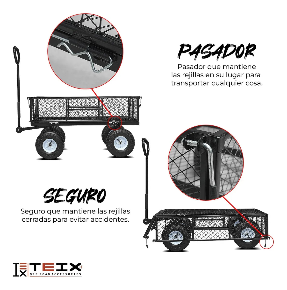 Carrito Jardinería Teix Acero Mediano 317kg Exterior