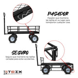 Carrito Jardinería Grande Acero Exterior 1200lb Teix