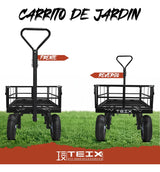 Carrito Jardinería Grande Acero Exterior 1200lb Teix