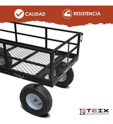Carrito Jardinería Grande Acero Exterior 1200lb Teix