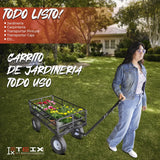 Carrito Jardinería Grande Acero Exterior 1200lb Teix