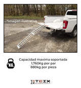 Rampa Plegable Acero Moto Cuatrimoto 800 Kg Carga Max Color