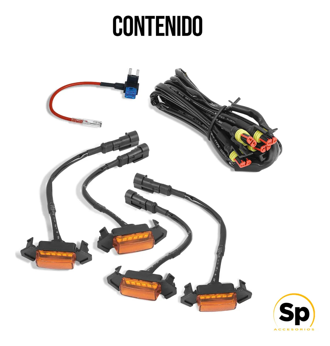 Set De Luz Para Parrilla Ambar Para Toyota Tacoma 2016-2019 Conector Hembra Y Macho De 2 Pines (plug & Play) Amarillo Ambar