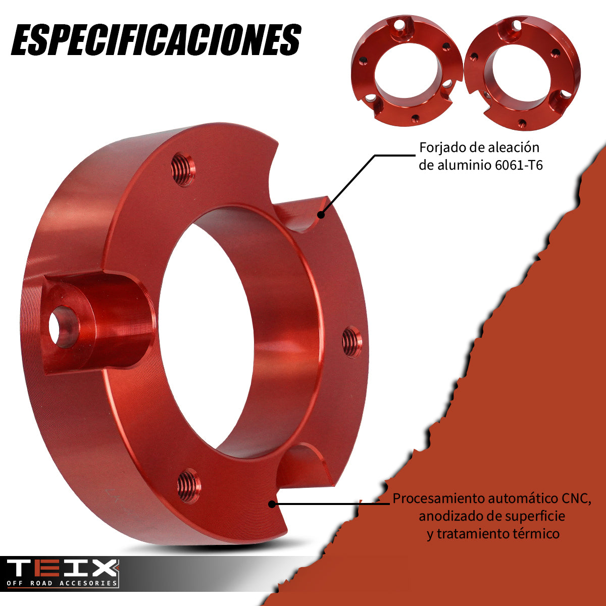 KIT DE ELEVACION TEIX TOYOTA TACOMA 4 RUNNER 2.5" DELANTERO 2005-2019