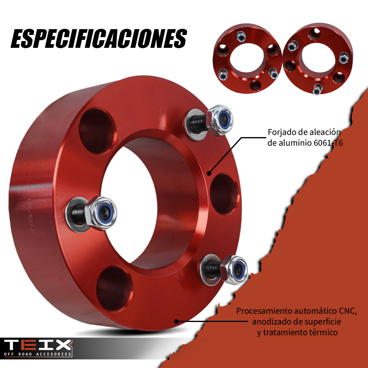 KIT DE ELEVACION TEIX PARA F-150 2004-2019 3 PULG DEALNTERO + 1 PULG TRASERO 4WD