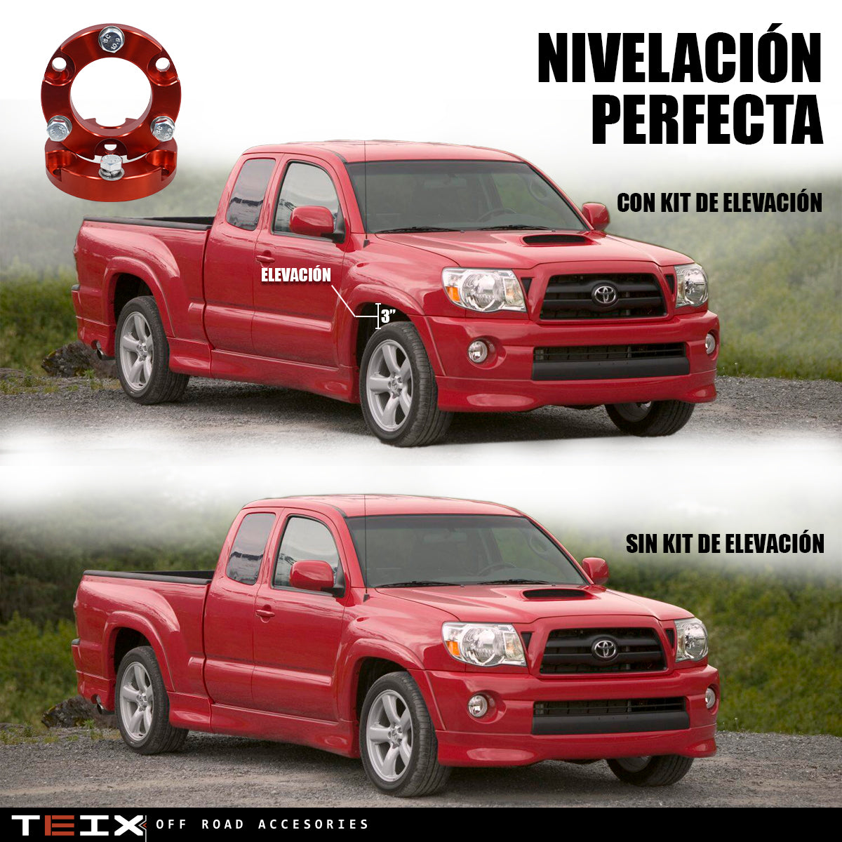 KIT DE ELEVACION TEIX DELANTERO 2” PARA TOYOTA TACOMA / 4RUNNER 1995-2004